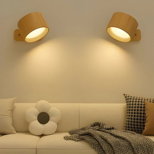 Wall Light with Rechargeable Battery and 360° Rotation