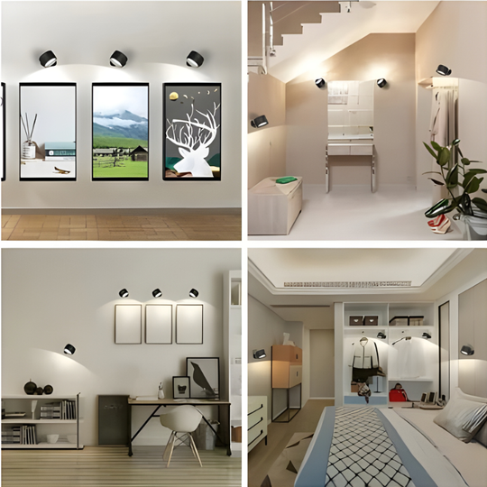 Wall Light with Rechargeable Battery and 360° Rotation