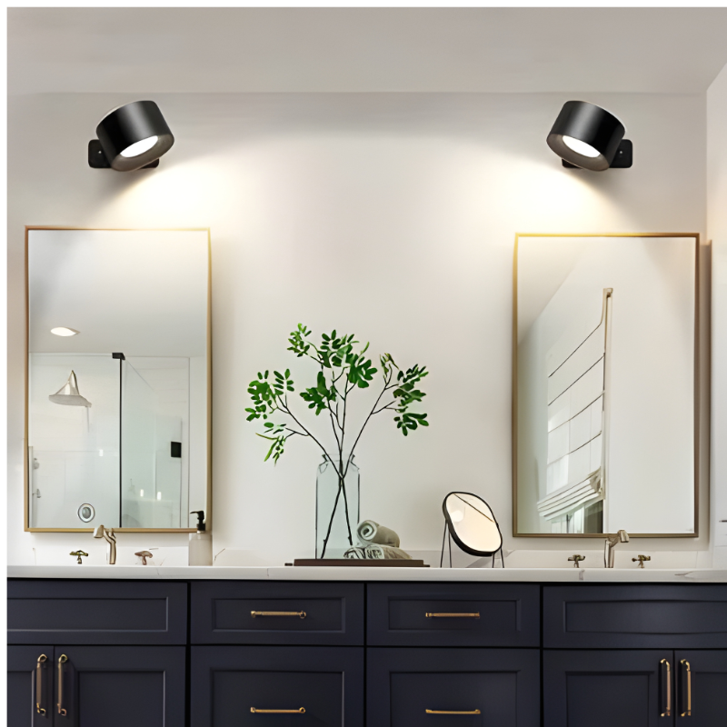 Wall Light with Rechargeable Battery and 360° Rotation