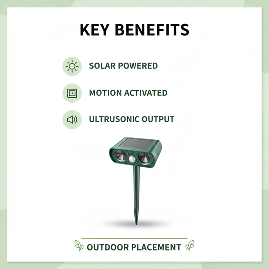 Animal Repeller with Solar Power and Motion Detection