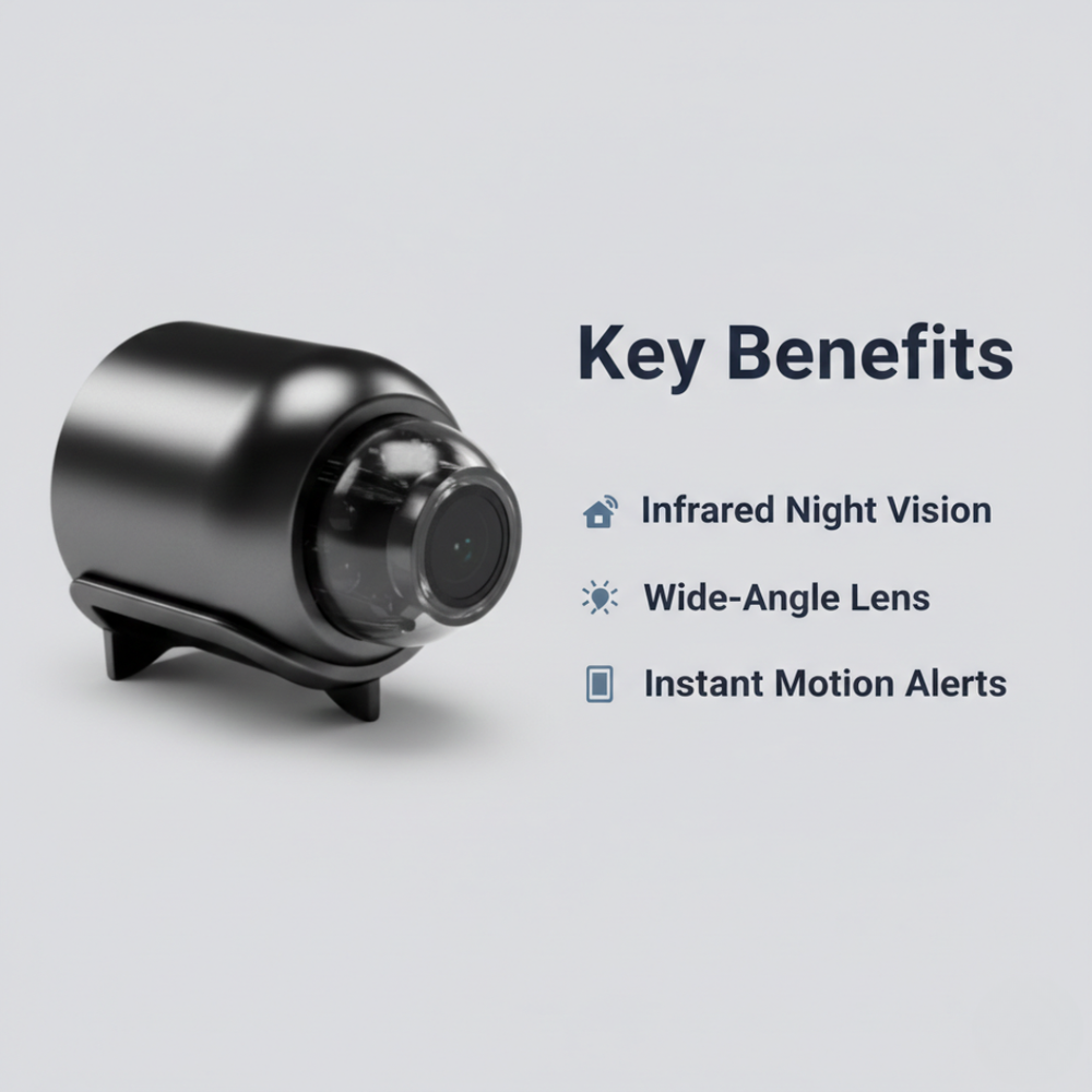 WiFi Security Camera with Night Vision and Motion Detection