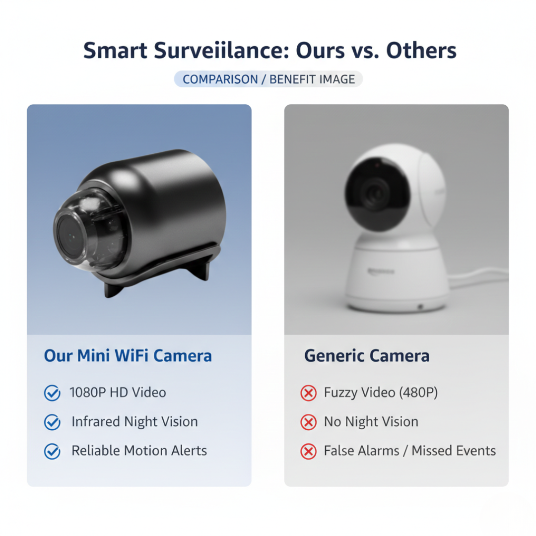 WiFi Security Camera with Night Vision and Motion Detection
