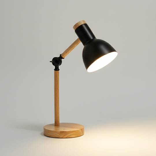 Wooden Table Lamp - Adjustable Design - Bedside Lighting