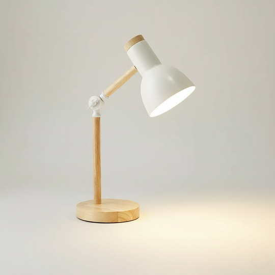 Wooden Table Lamp - Adjustable Design - Bedside Lighting