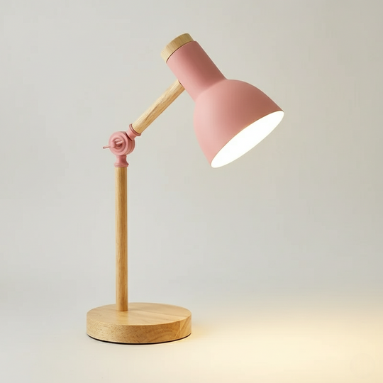 Wooden Table Lamp - Adjustable Design - Bedside Lighting