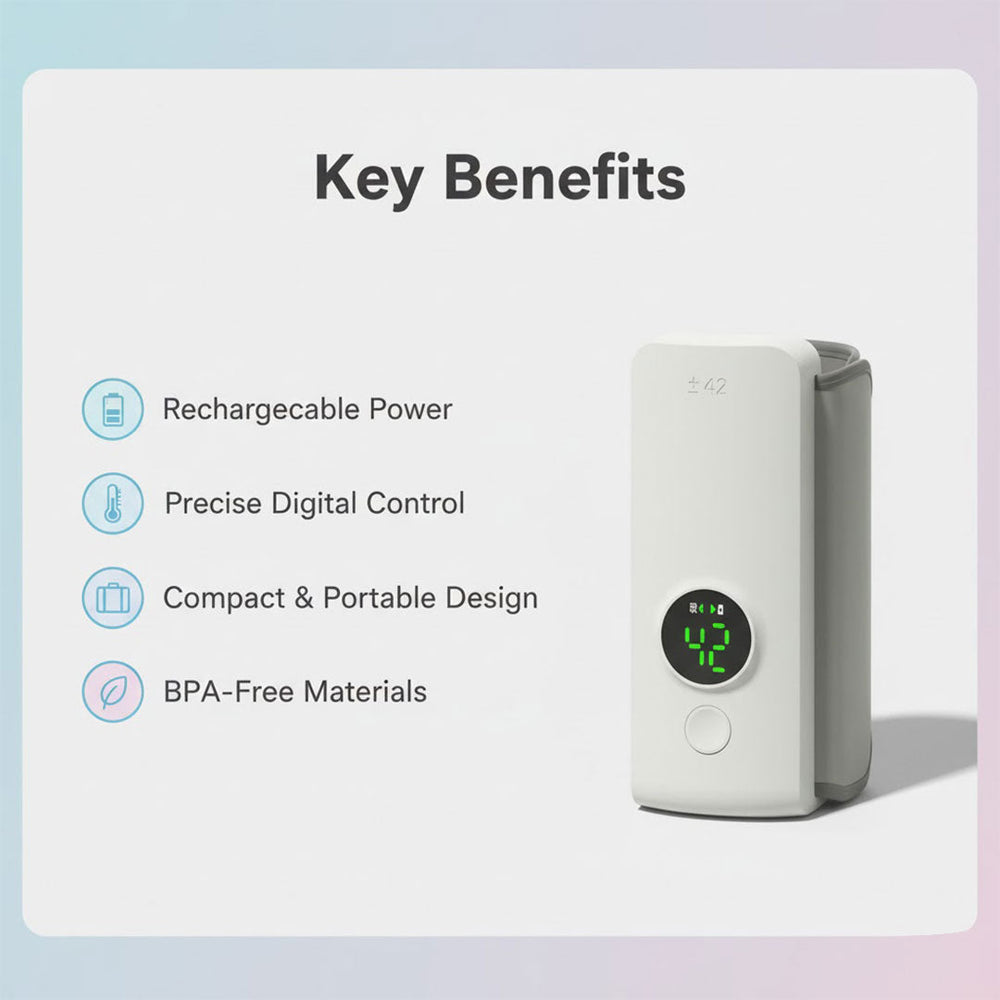 Baby Bottle Warmer with Portable Design and Digital Display