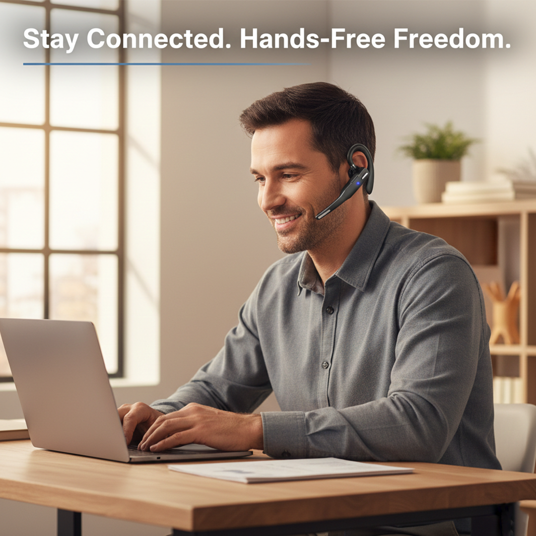 Bluetooth Headset with Wireless Connectivity and Dual Microphones