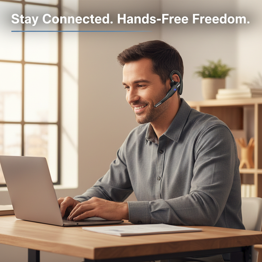 Bluetooth Headset with Wireless Connectivity and Dual Microphones