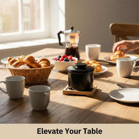 Butter Keeper with Ceramic Design and Water-Sealed Lid