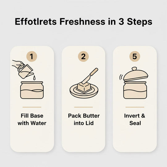 Butter Keeper with Ceramic Design and Water-Sealed Lid