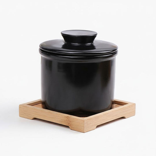 Butter Keeper with Ceramic Design and Water-Sealed Lid