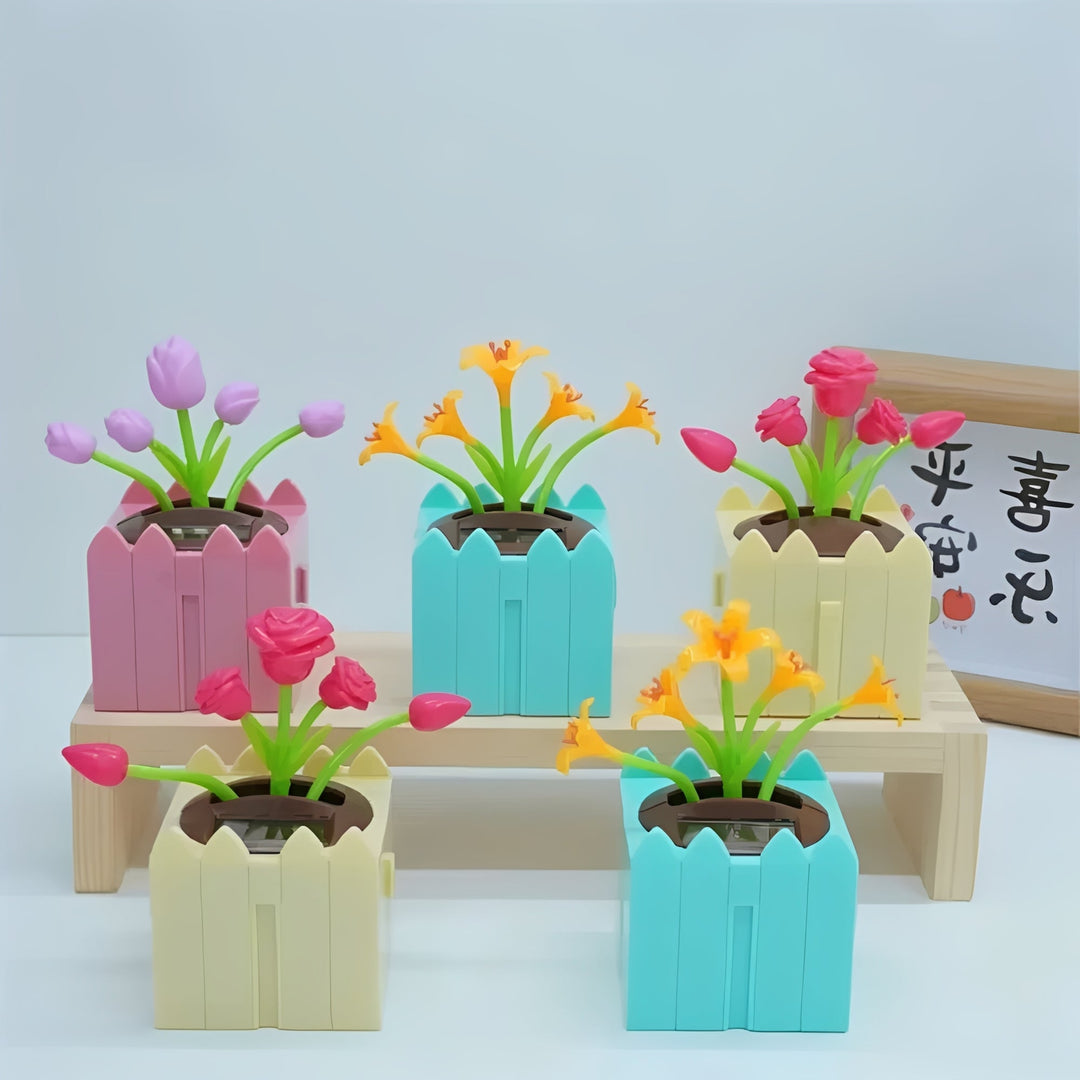 Car Ornament with Solar Power and Bobble Head