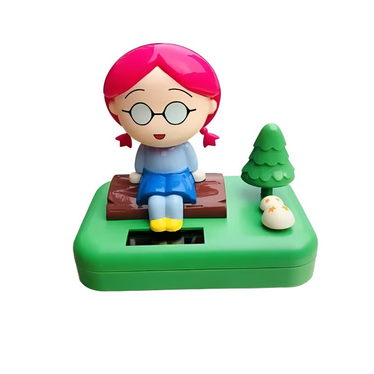 Car Ornament with Solar Power and Bobble Head
