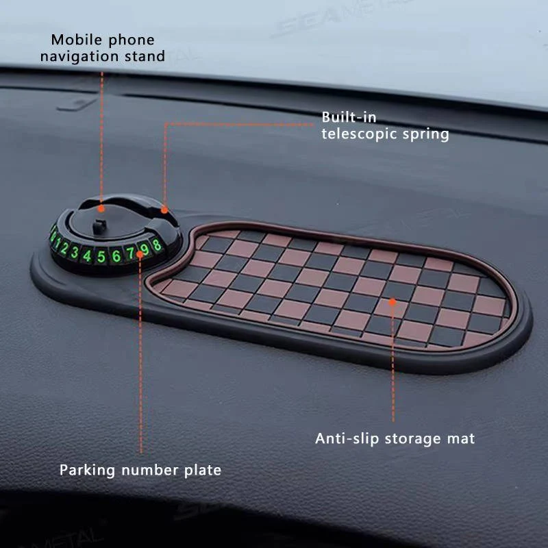 Car Phone Mount with Anti-Slip Base and Dash Mat