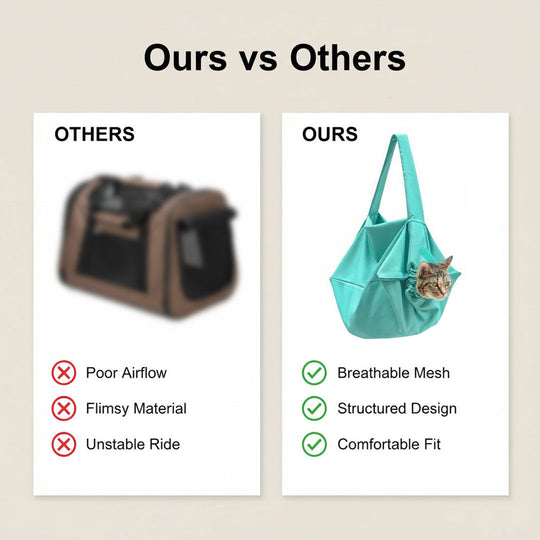 Cat Carrier with Mesh Ventilation and Secure Design