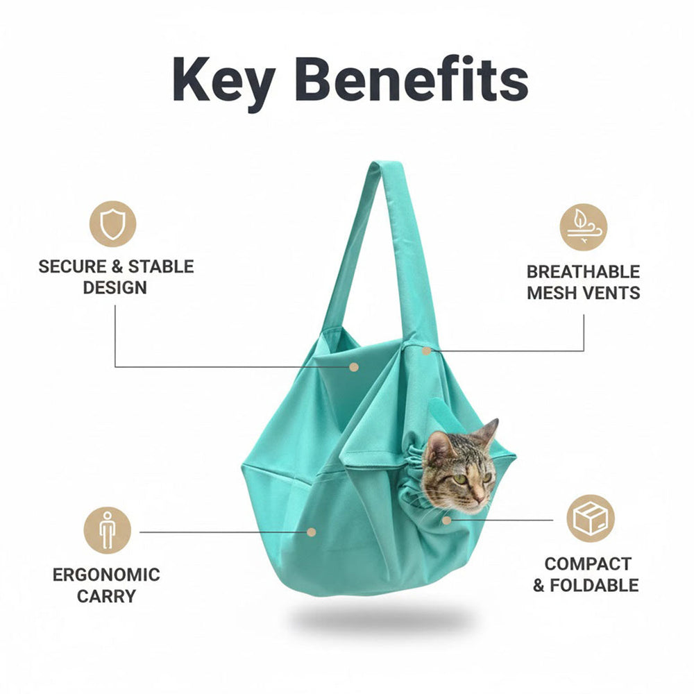 Cat Carrier with Mesh Ventilation and Secure Design