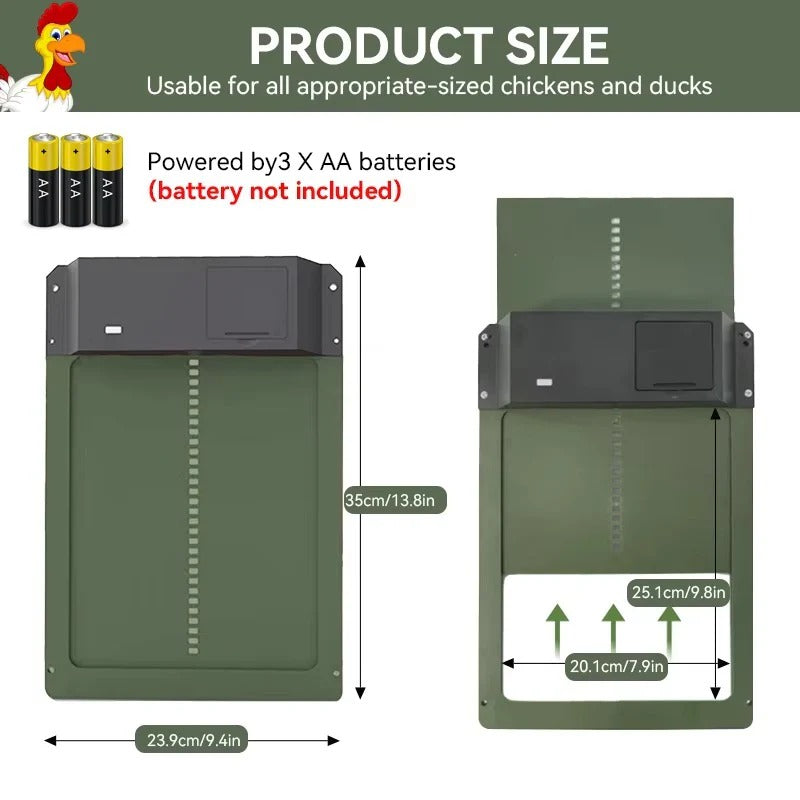 Chicken Coop Door with Light Sensor and Battery Power