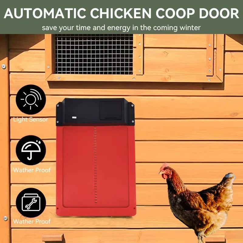 Chicken Coop Door with Light Sensor and Battery Power