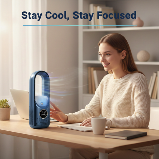 Cooling Fan with Bladeless Design and USB Port