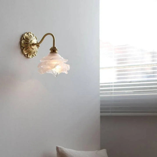 Wall Sconce Lamp - Curved Gooseneck - Brass Finish - Luvonic