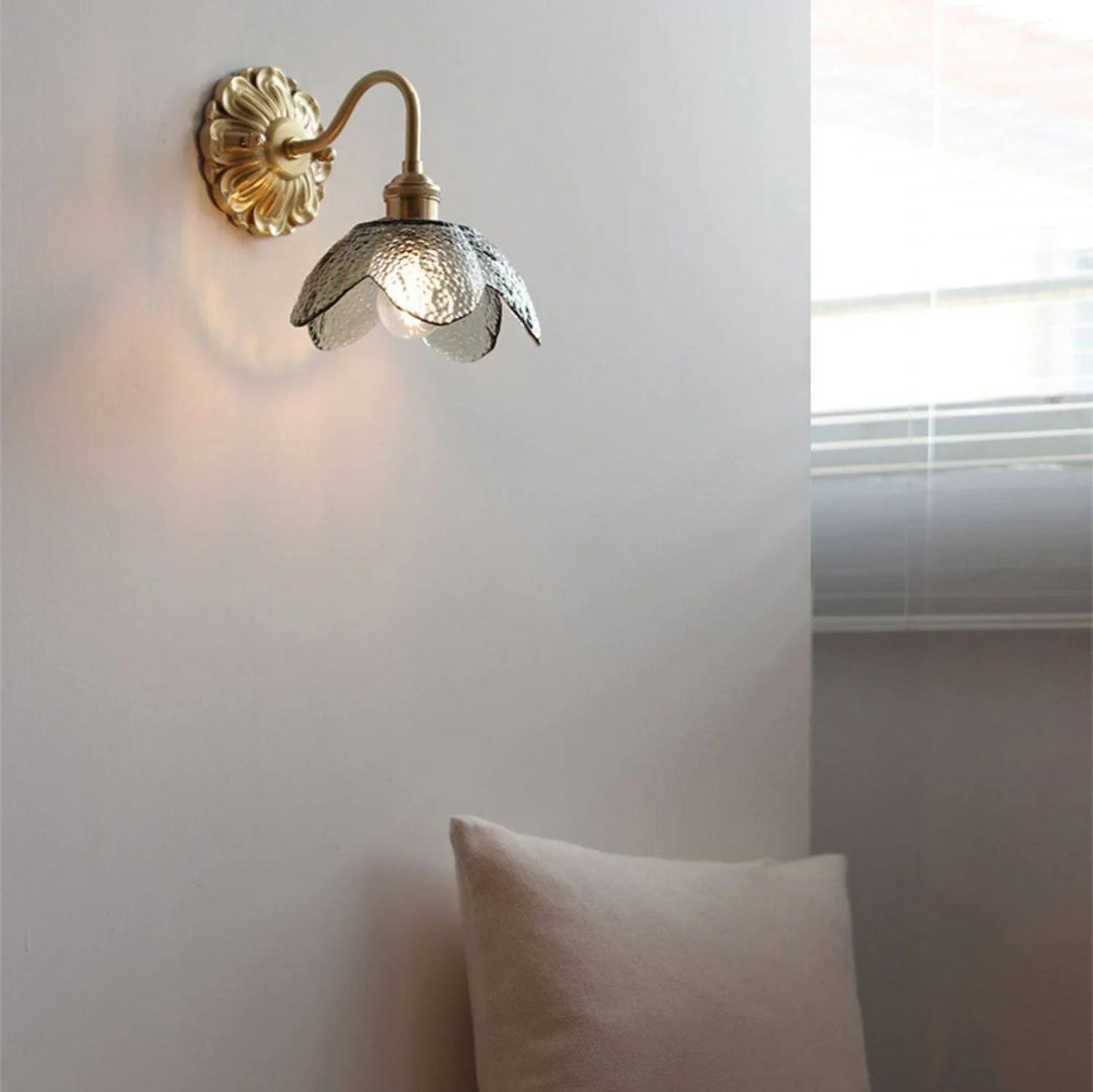 Wall Sconce Lamp - Curved Gooseneck - Brass Finish - Luvonic