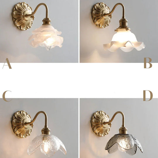 Wall Sconce Lamp - Curved Gooseneck - Brass Finish - Luvonic