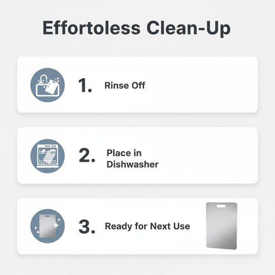 Cutting Board with Stainless Steel Surface and Dishwasher Safe Design