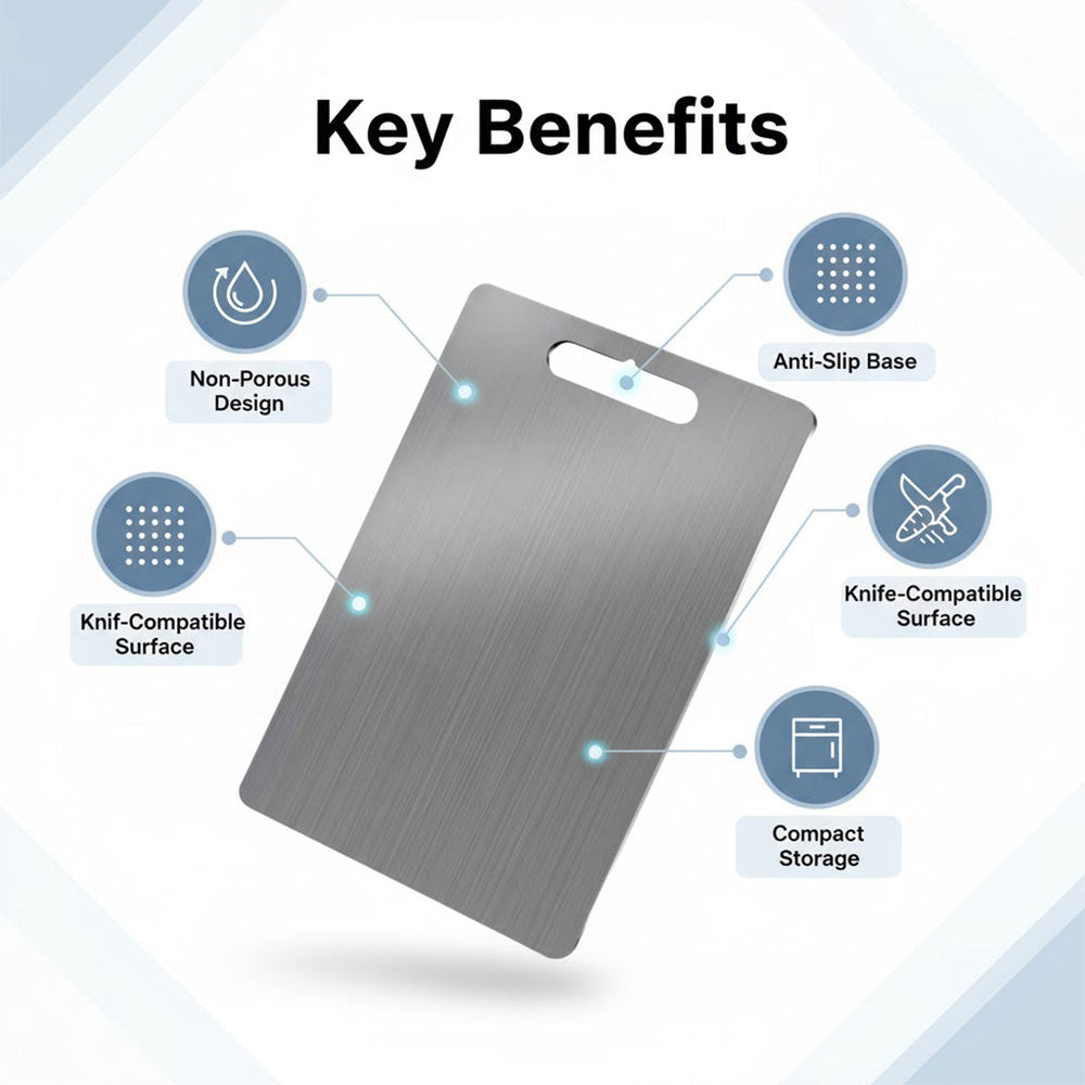 Cutting Board with Titanium Surface and Durable Design