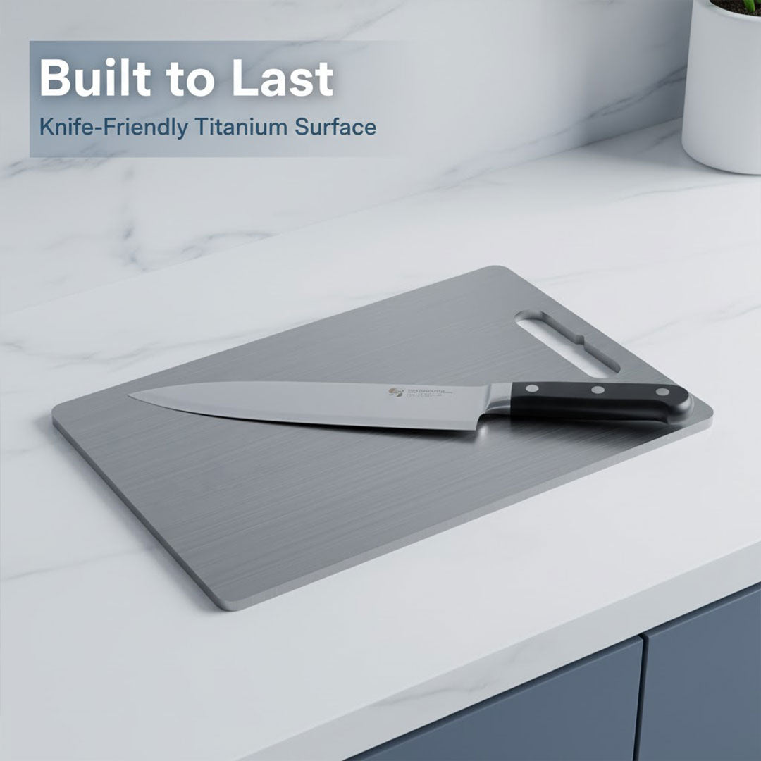 Cutting Board with Titanium Surface and Durable Design