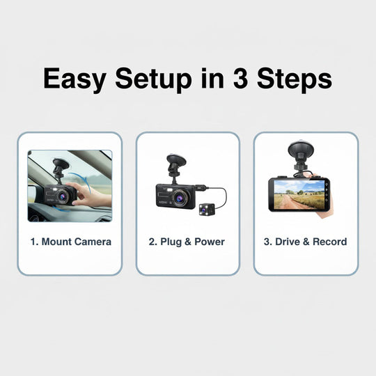 Dash Camera with Front and Rear Recording