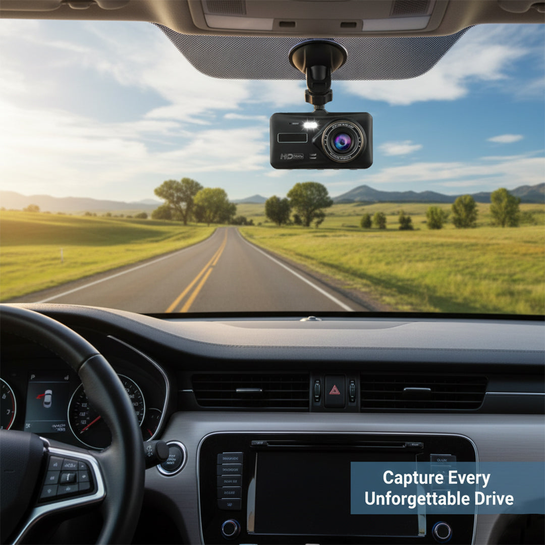 Dash Camera with Front and Rear Recording