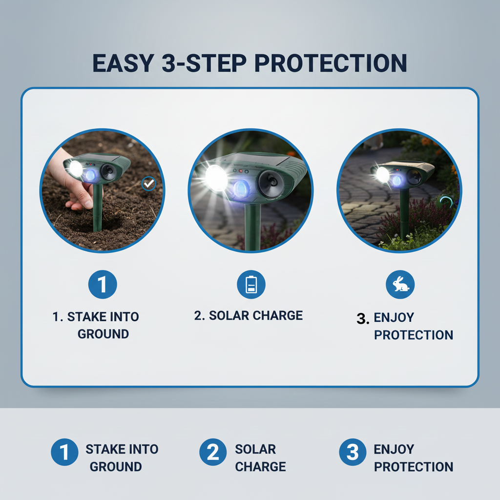 Deer Repellent with Solar Power and Motion Detection