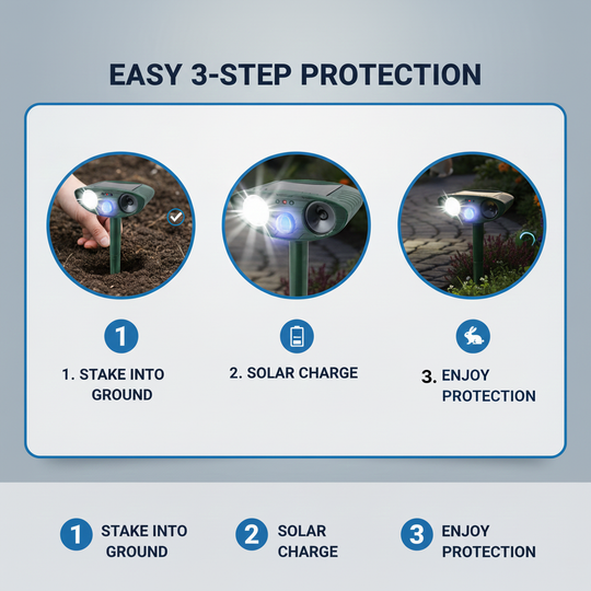 Deer Repellent with Solar Power and Motion Detection