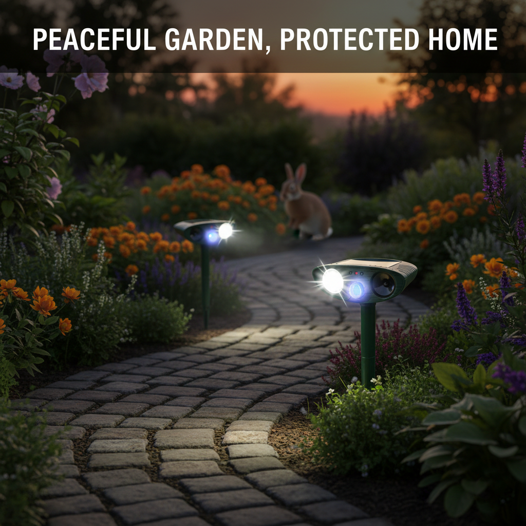 Deer Repellent with Solar Power and Motion Detection