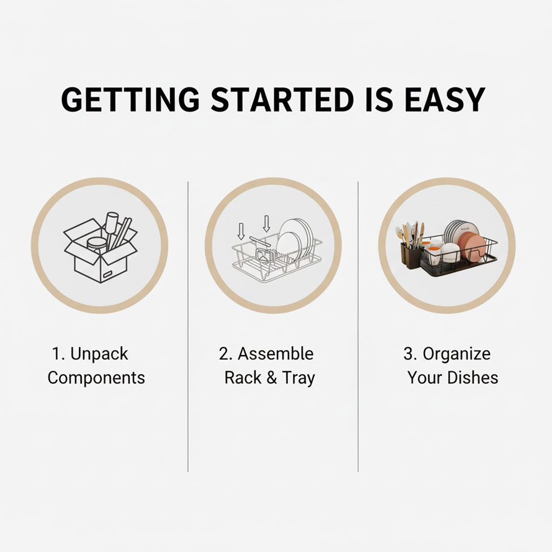 Dish Rack with Stainless Steel Design and Drip Tray