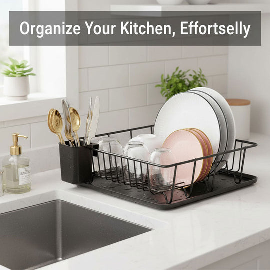 Dish Rack with Stainless Steel Design and Drip Tray