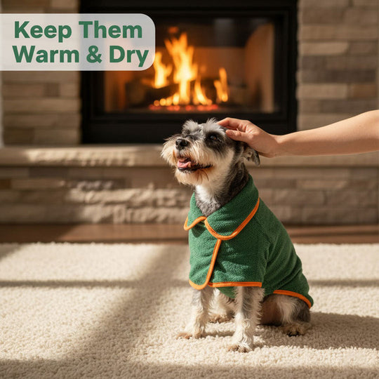 Dog Bathrobe with Quick-Drying Fabric and Adjustable Fit