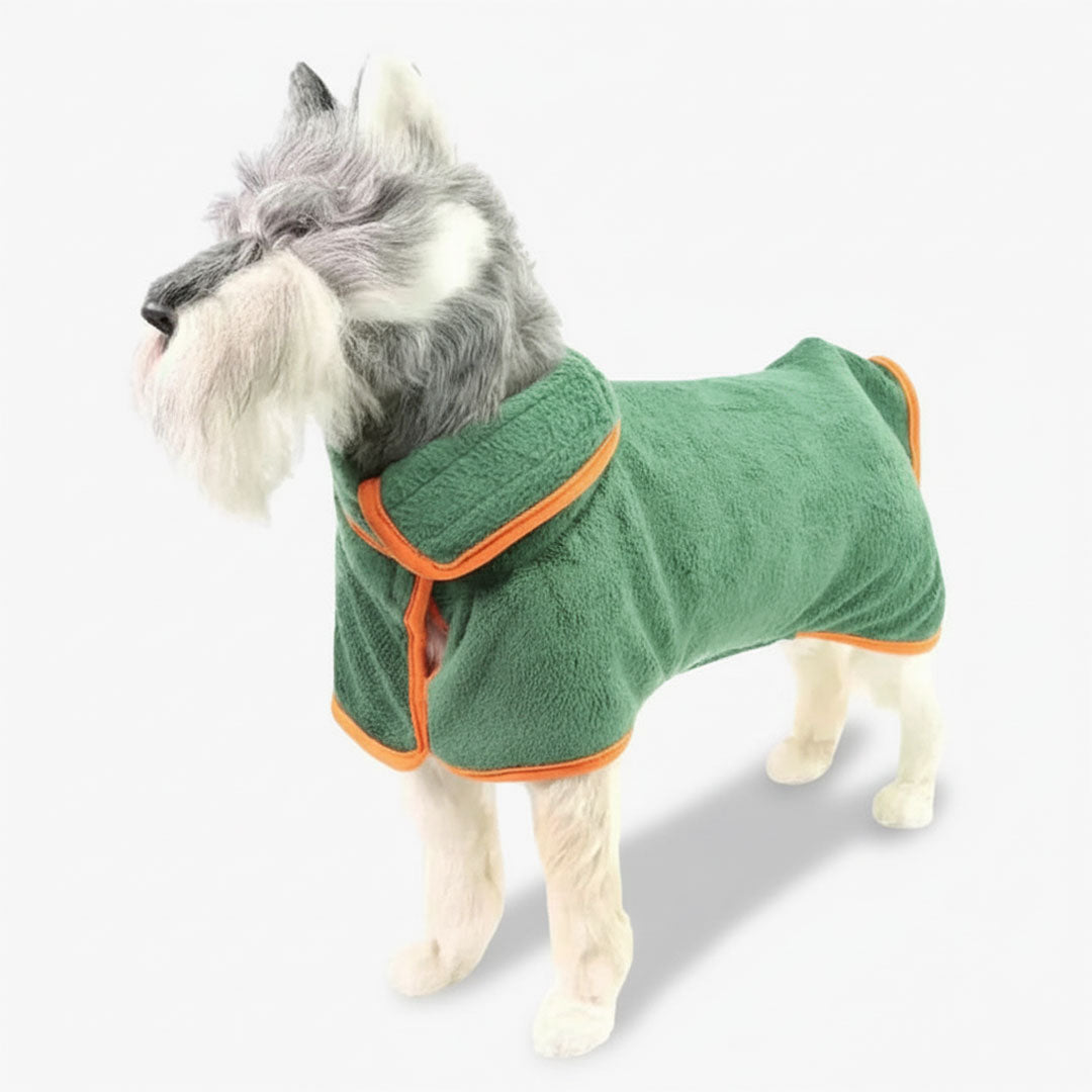 Dog Bathrobe with Quick-Drying Fabric and Adjustable Fit
