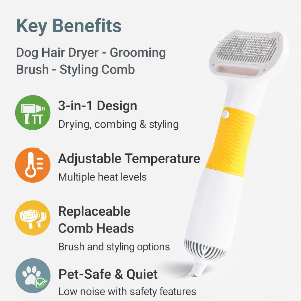 Dog Grooming Kit with Hair Dryer and Brush