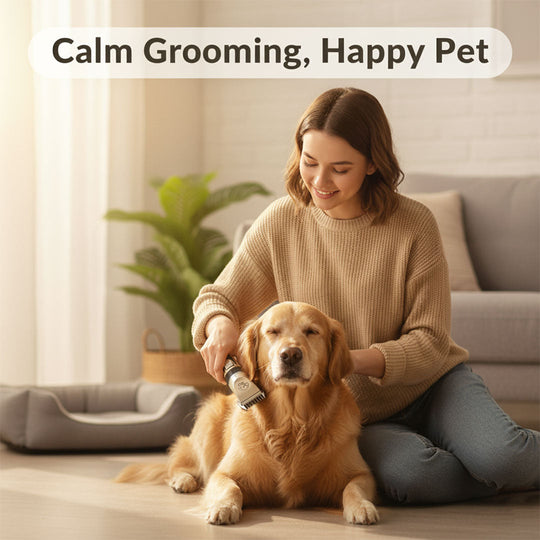 Dog Grooming Kit with Silent Motor and Adjustable Combs