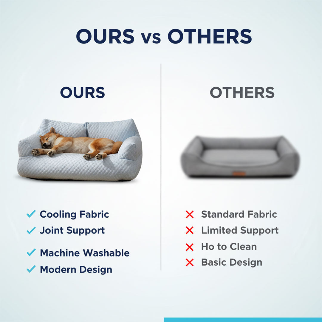 Dog Sofa with Cooling Fabric and Supportive Design