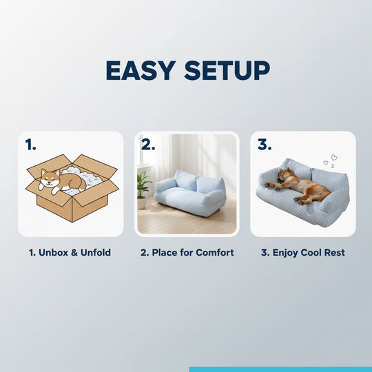 Dog Sofa with Cooling Fabric and Supportive Design