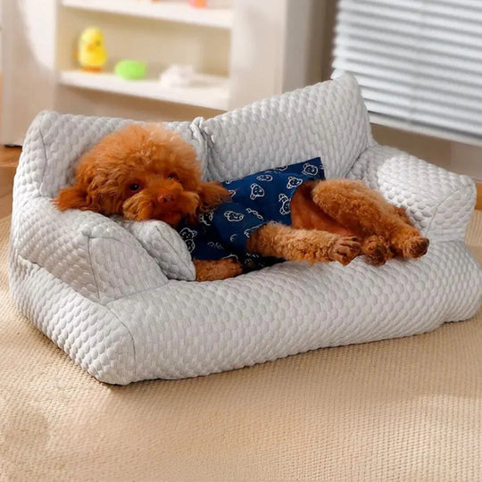 Dog Sofa with Cooling Fabric and Supportive Design