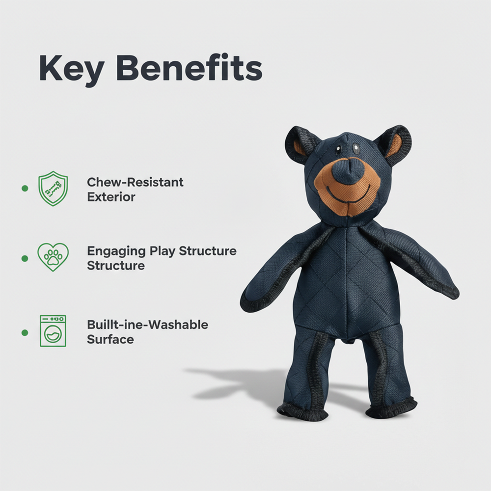Dog Toy with Chew Resistance and Bear Design