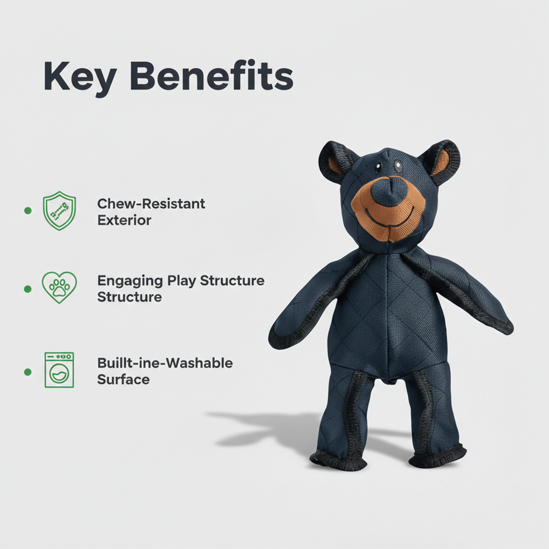 Dog Toy with Chew Resistance and Bear Design