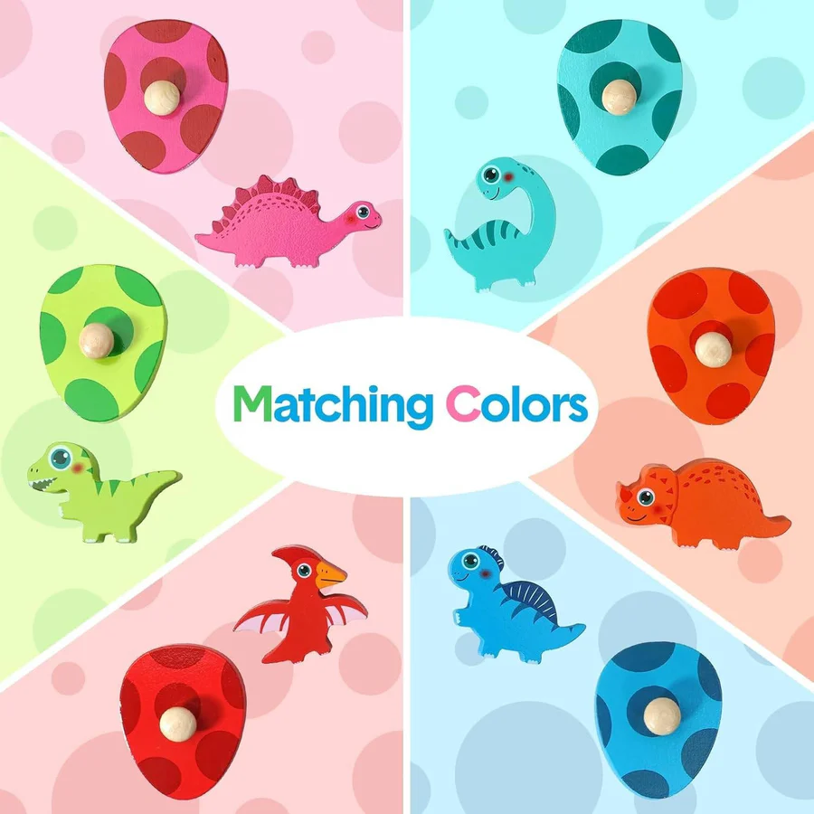 Dinosaur Puzzle with Colorful Pieces and Fun Designs