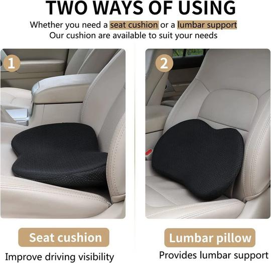 Car Seat Cushion with Height Adjustment and Comfort Support