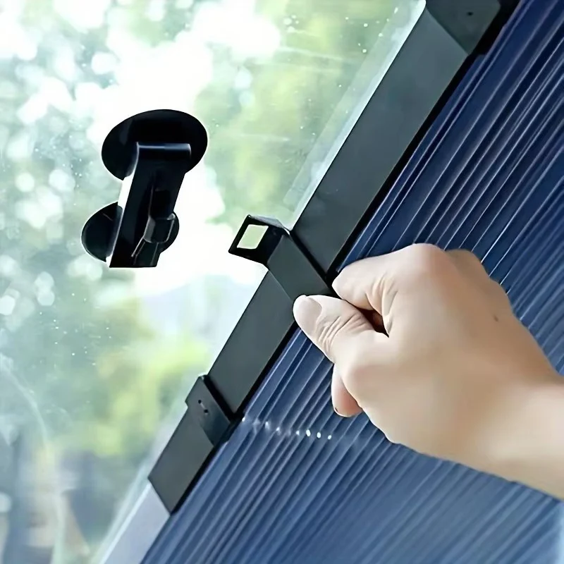 Car Sunshade with Retractable Design and Dual Windshield Coverage