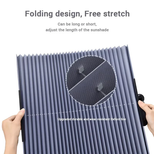 Car Sunshade with Retractable Design and Dual Windshield Coverage
