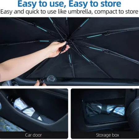 Car Sunshade with UV Protection and Foldable Design